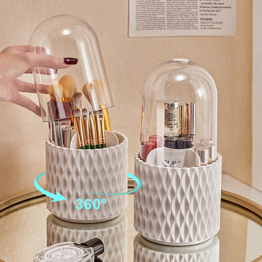 360 Rotating Transparent Makeup Brush Storage